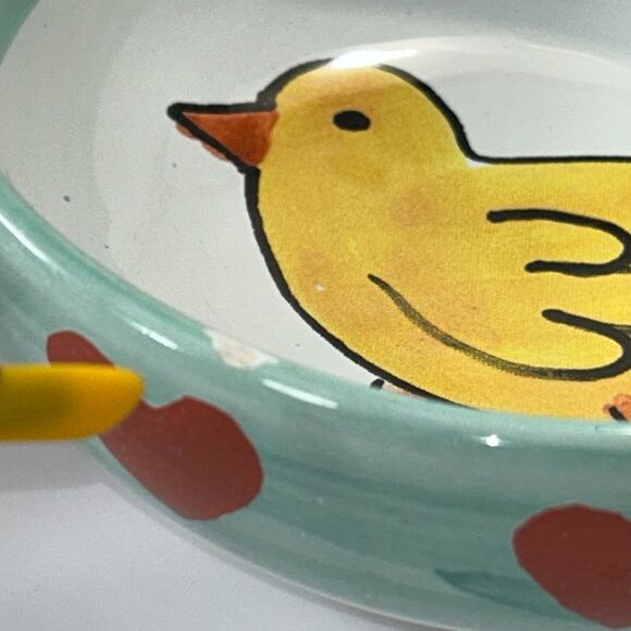 Italian Ceramic /Porcelain Made in Italy Set of 2 Bowls for Kids Chick and Bunny - Picture 12 of 12